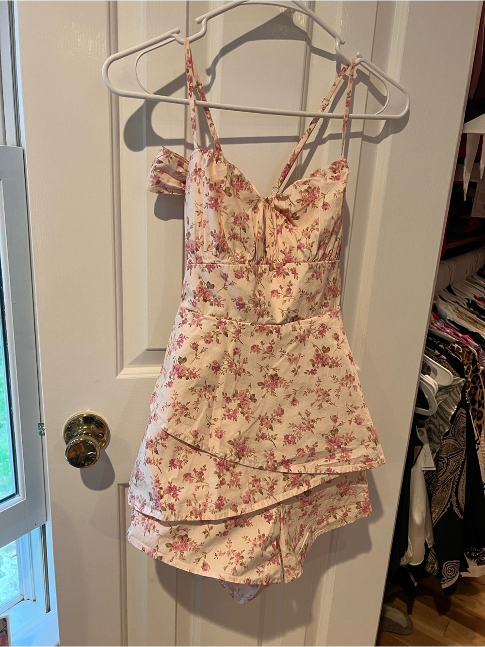 Altar'd State Pink Floral Tiered Romper - Picture 4 of 6